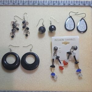 Chic Black and Silver Earrings Collection